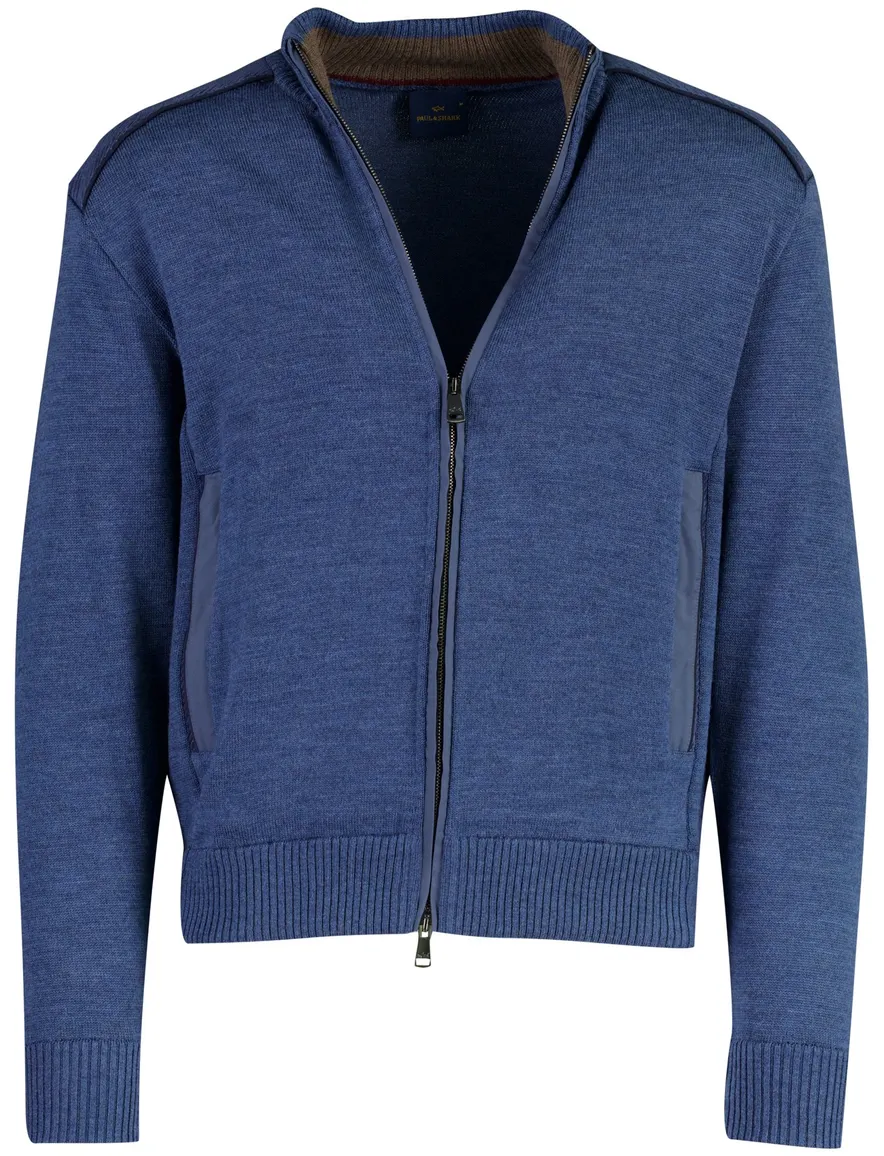 Paul & Shark scheerwol vest blauw