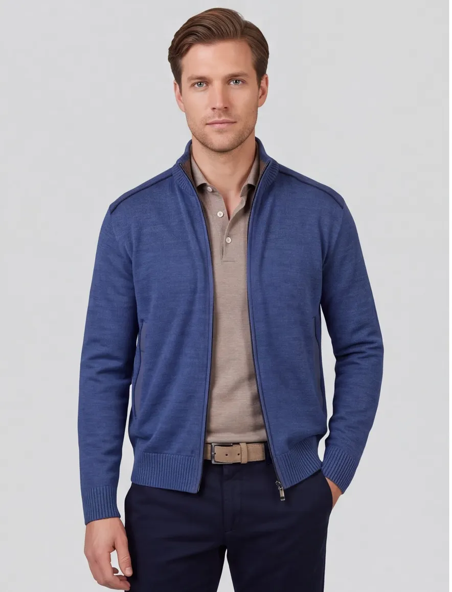 Paul & Shark scheerwol vest blauw