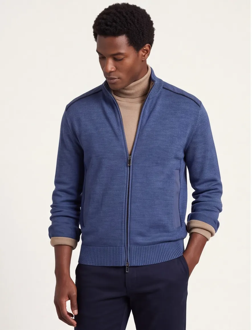 Paul & Shark scheerwol vest blauw