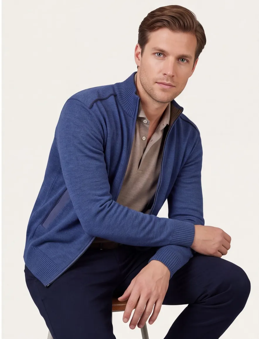 Paul & Shark scheerwol vest blauw