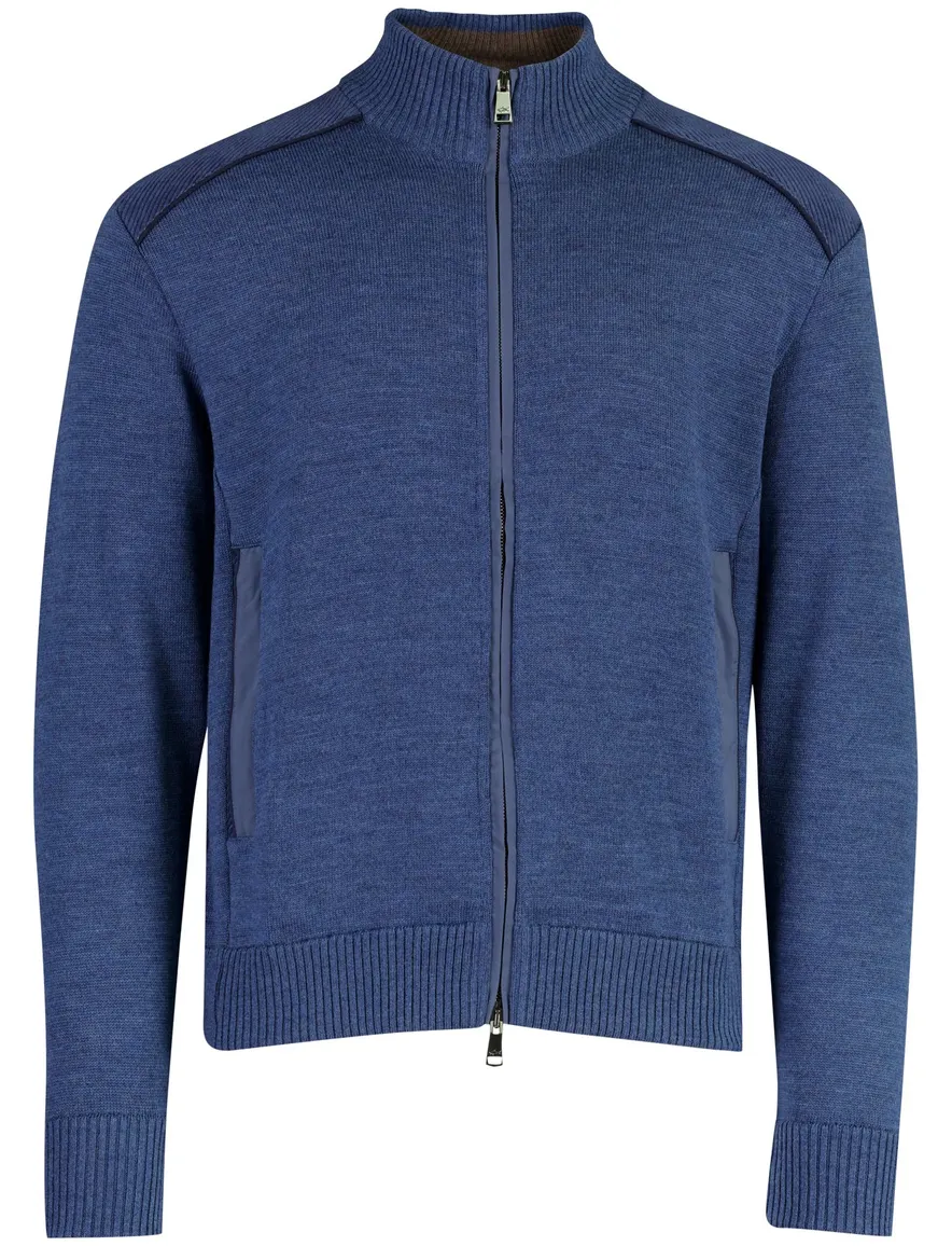 Paul & Shark scheerwol vest blauw