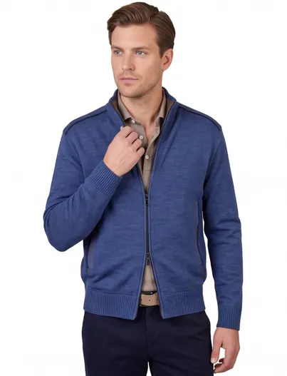 Paul & Shark Paul & Shark scheerwol vest blauw