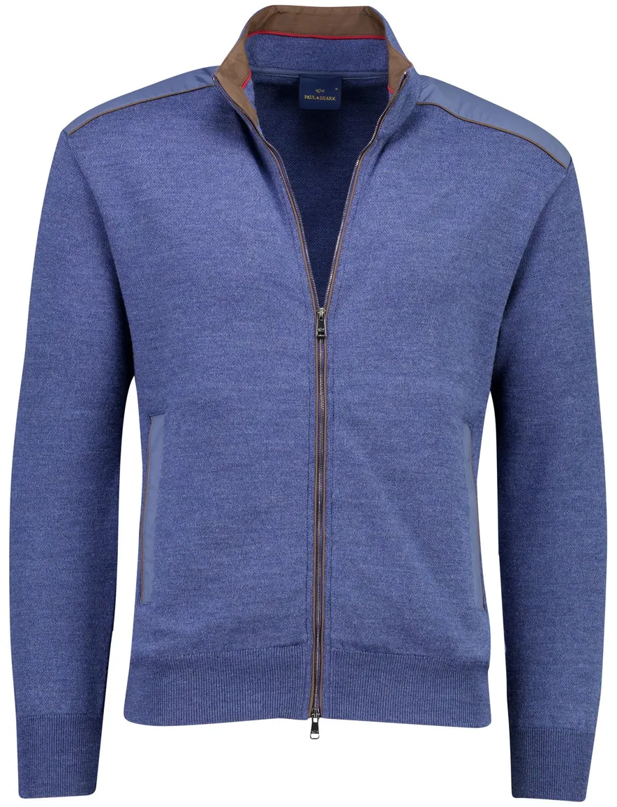 Paul & Shark vest blauw gemêleerd