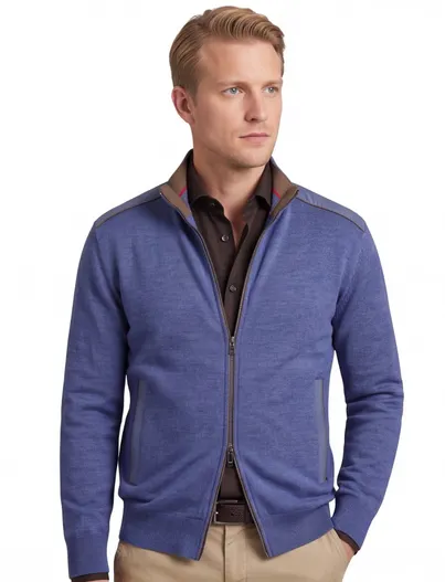 Paul & Shark Paul & Shark vest blauw gemêleerd