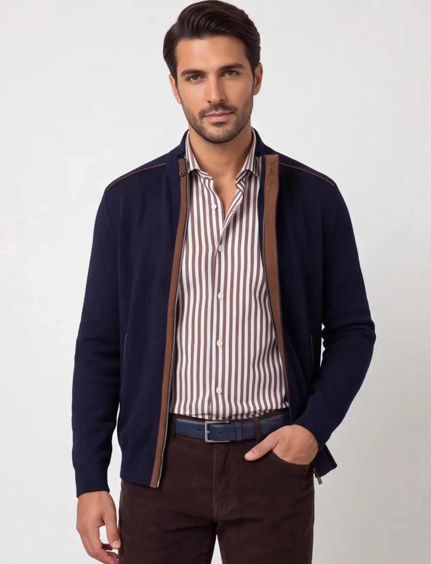 Paul & Shark scheerwol vest donkerblauw