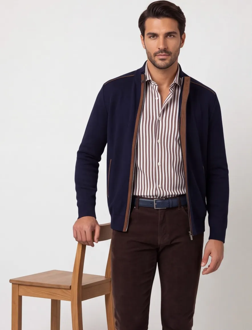 Paul & Shark scheerwol vest donkerblauw