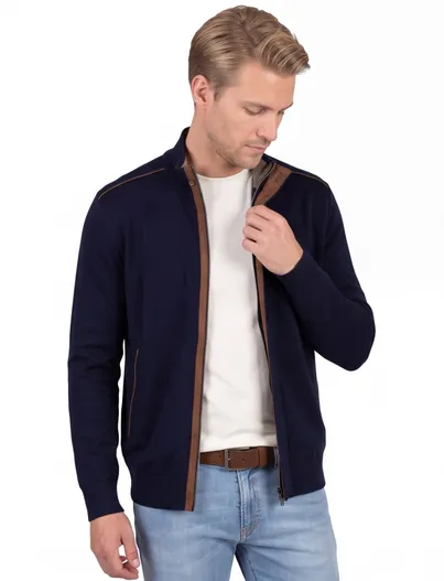 Paul & Shark Paul & Shark scheerwol vest donkerblauw