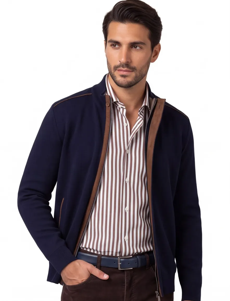 Paul & Shark scheerwol vest donkerblauw