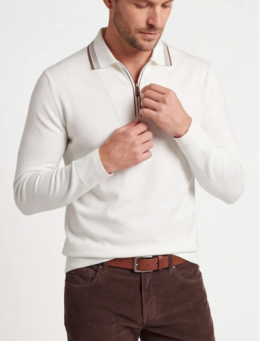 Paul & Shark poloshirt creme met stretch