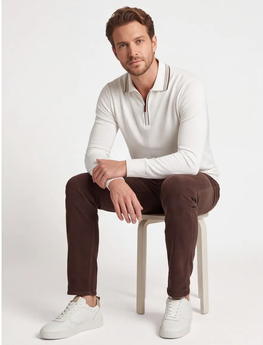 Paul & Shark poloshirt creme met stretch