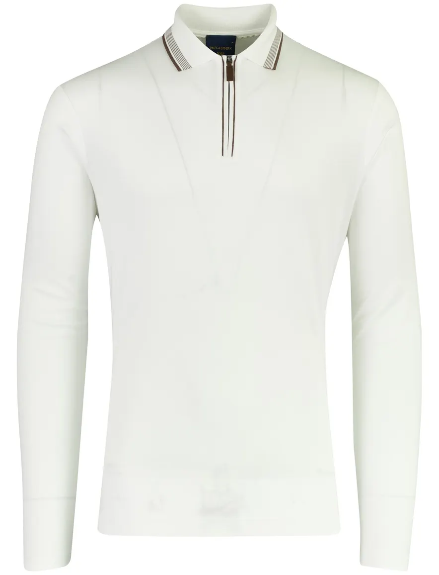 Paul & Shark poloshirt creme met stretch
