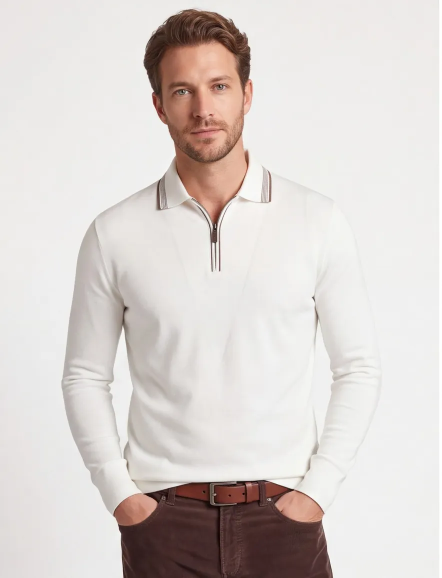 Paul & Shark poloshirt creme met stretch