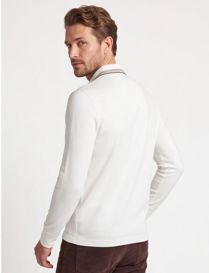 Paul & Shark poloshirt creme met stretch