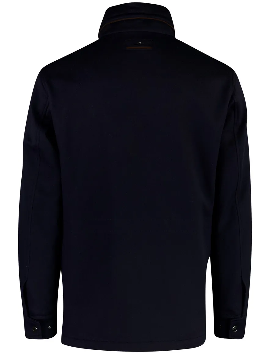 Paul & Shark overjas donkerblauw kasjmier met borstzak