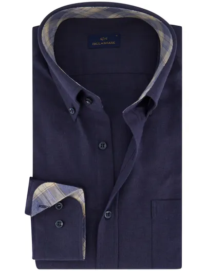 Paul & Shark Paul & Shark overhemd donkerblauw gemêleerd