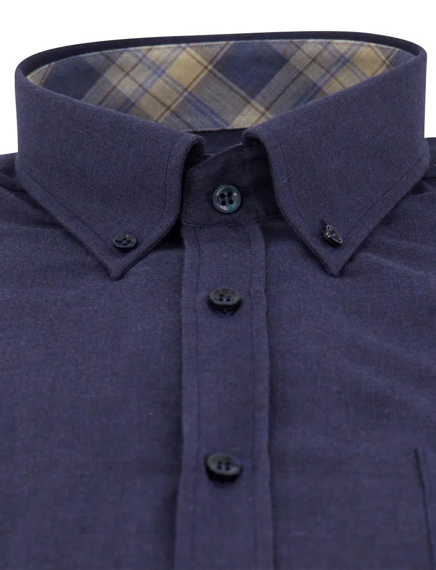Paul & Shark overhemd donkerblauw gemêleerd