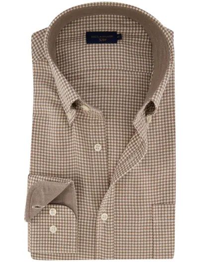 Paul & Shark Paul & Shark overhemd bruin geruit