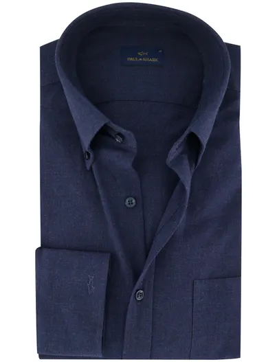 Paul & Shark Paul & Shark overhemd donkerblauw effen