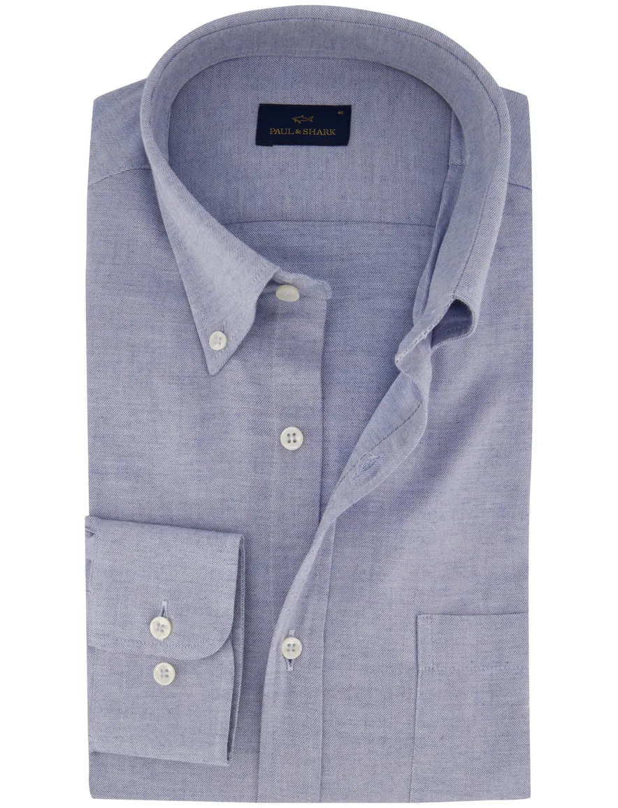 Paul & Shark overhemd blauw gemeleerd