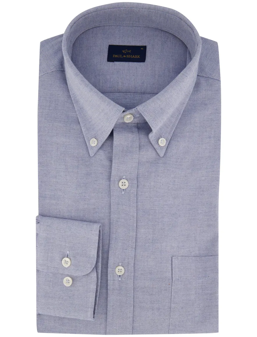 Paul & Shark overhemd blauw gemeleerd