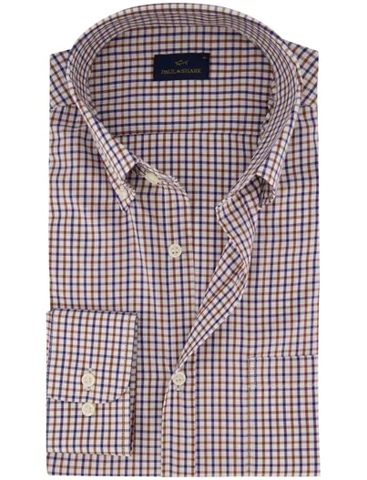 Paul & Shark Paul & Shark overhemd geruit donkerblauw