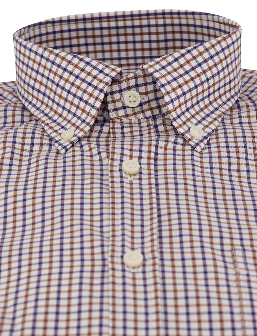 Paul & Shark overhemd geruit donkerblauw