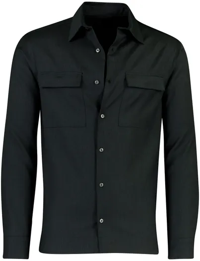 Paul & Shark Paul & Shark overshirt donkergroen gemêleerd water afstotend