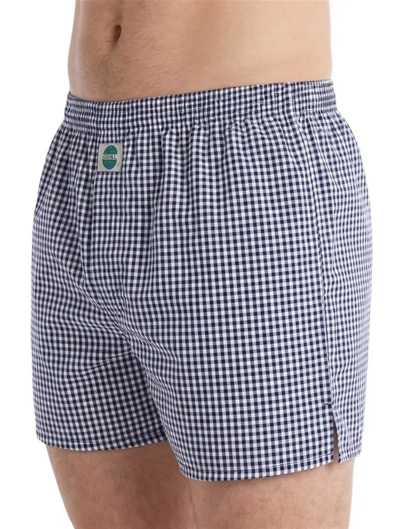Boxershort Deal donkerblauw geruit