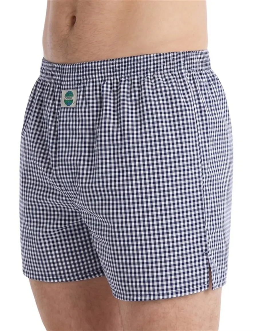 Donkerblauwe geruitte boxershort Deal