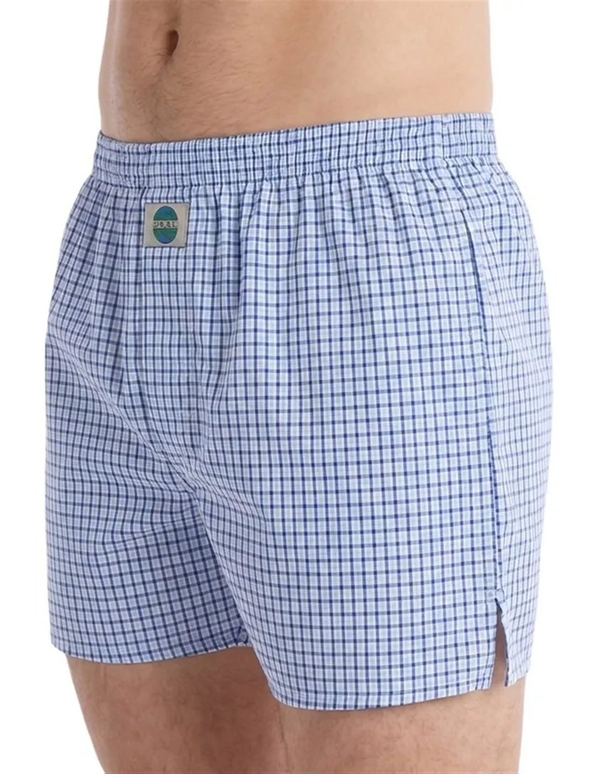 Boxershort Deal lichtblauw geruit
