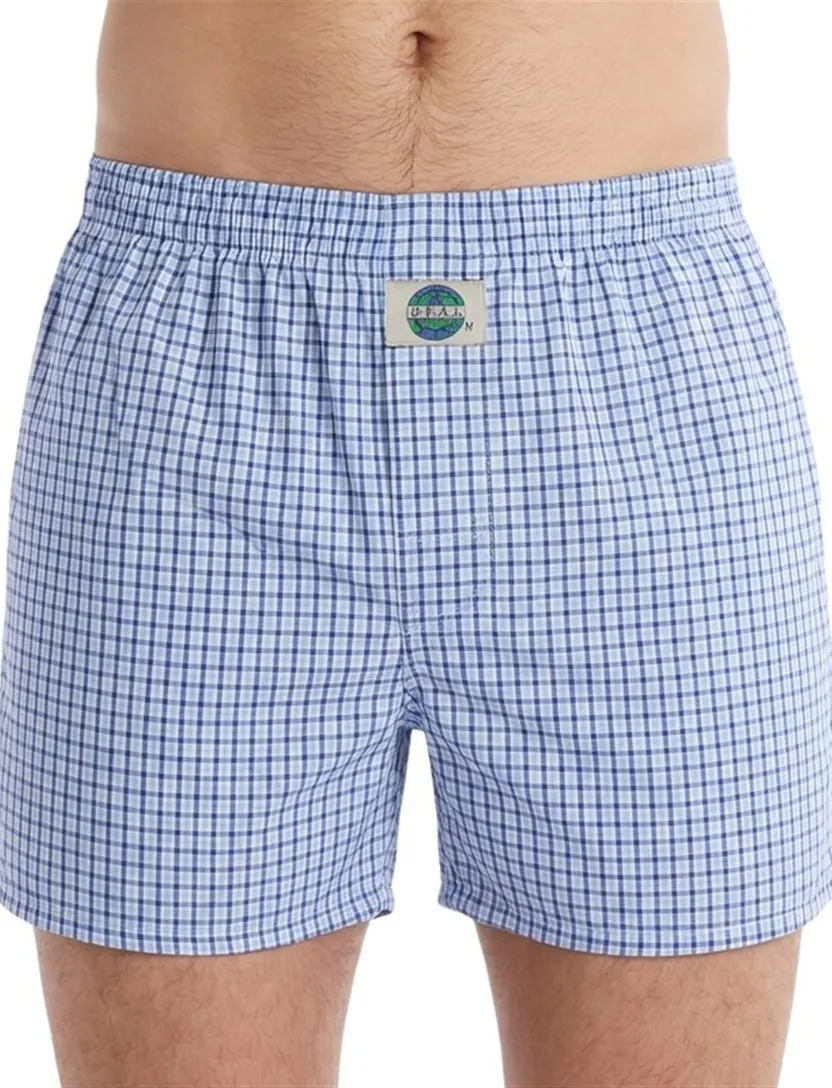 Boxershort Deal lichtblauw geruit