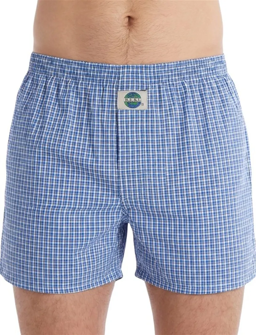 Boxershort Deal blauw geruit