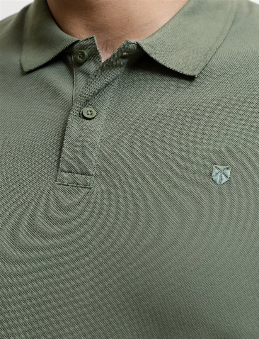 Jack & Jones Plus Size poloshirt donkergroen pique