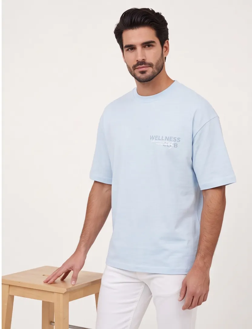 T-shirt Jack & Jones Plus Size lichtblauw backprint