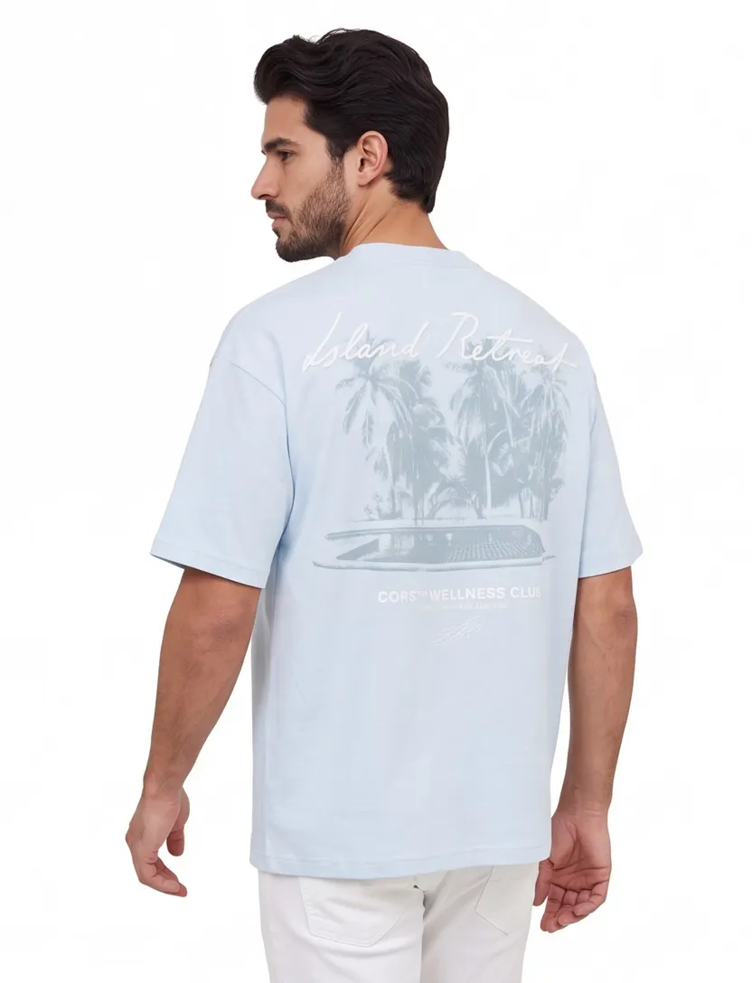 T-shirt Jack & Jones Plus Size lichtblauw backprint