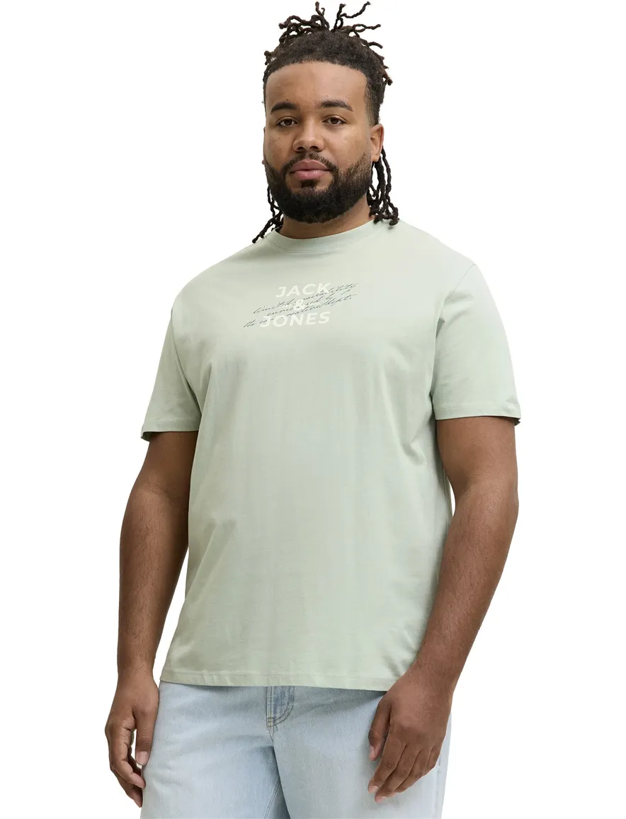 Jack & Jones Plus Size T-shirt ronde hals groen met opdruk