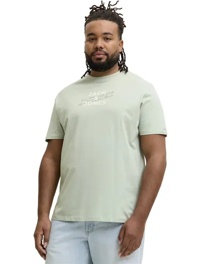 Jack & Jones Jack & Jones T-shirt ronde hals mint groen opdruk