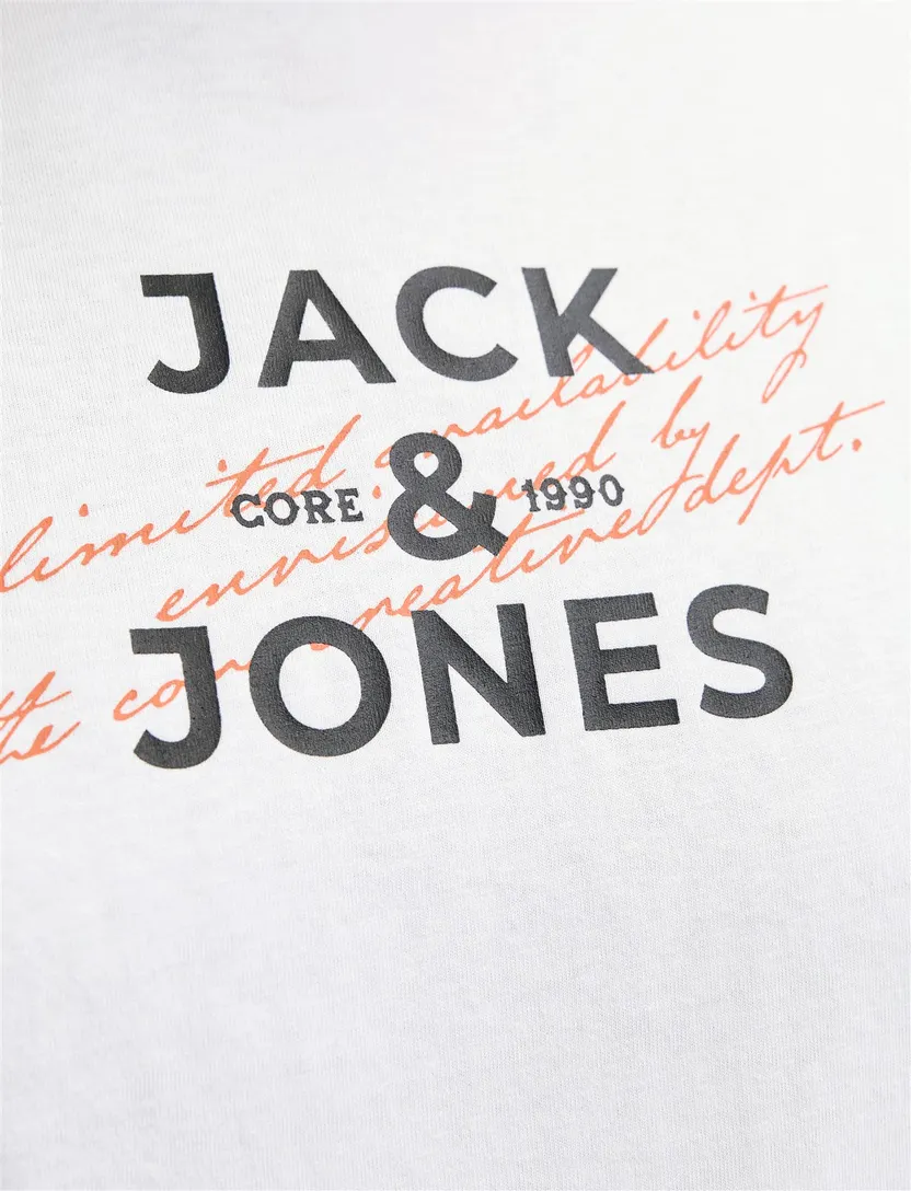 T-shirt Jack & Jones wit geprint