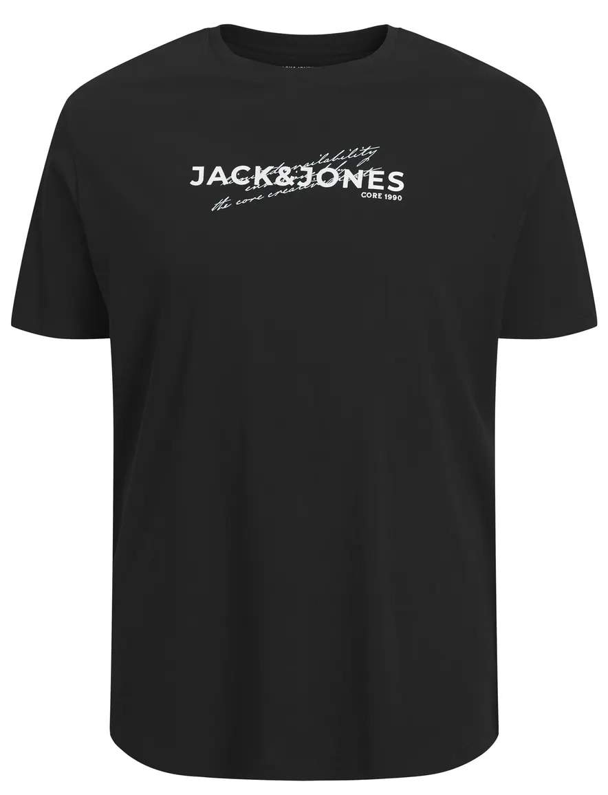 Zwart T-shirt Jack & Jones Plus Size opdruk
