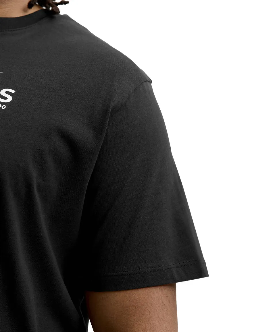 Jack & Jones Plus Size T-shirt ronde hals zwart opdruk