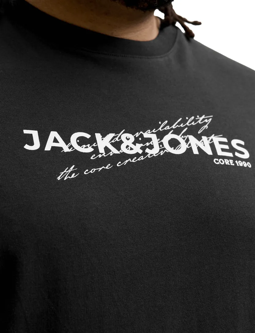 T-shirt Jack & Jones Plus Size zwart opdruk
