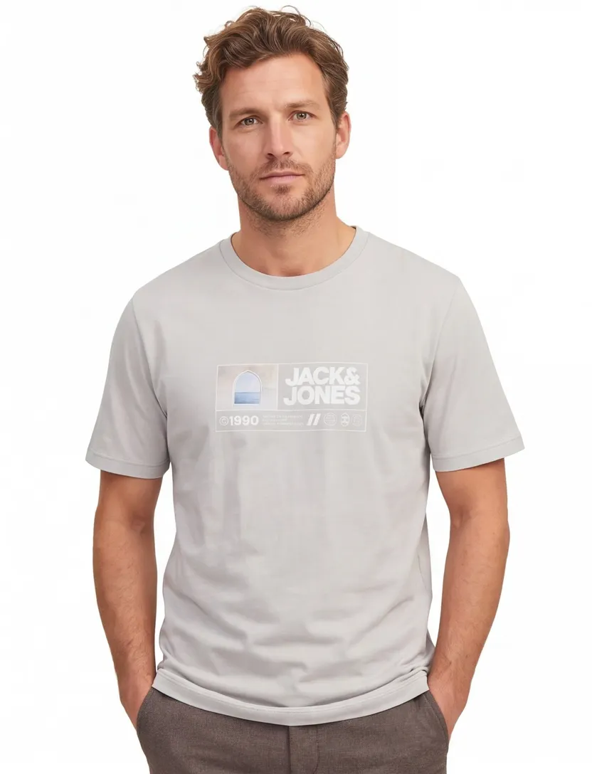 T-shirt Jack & Jones Plus Size grijs opdruk