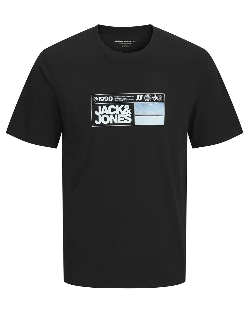 T-shirt Jack & Jones Regular Fit zwart opdruk
