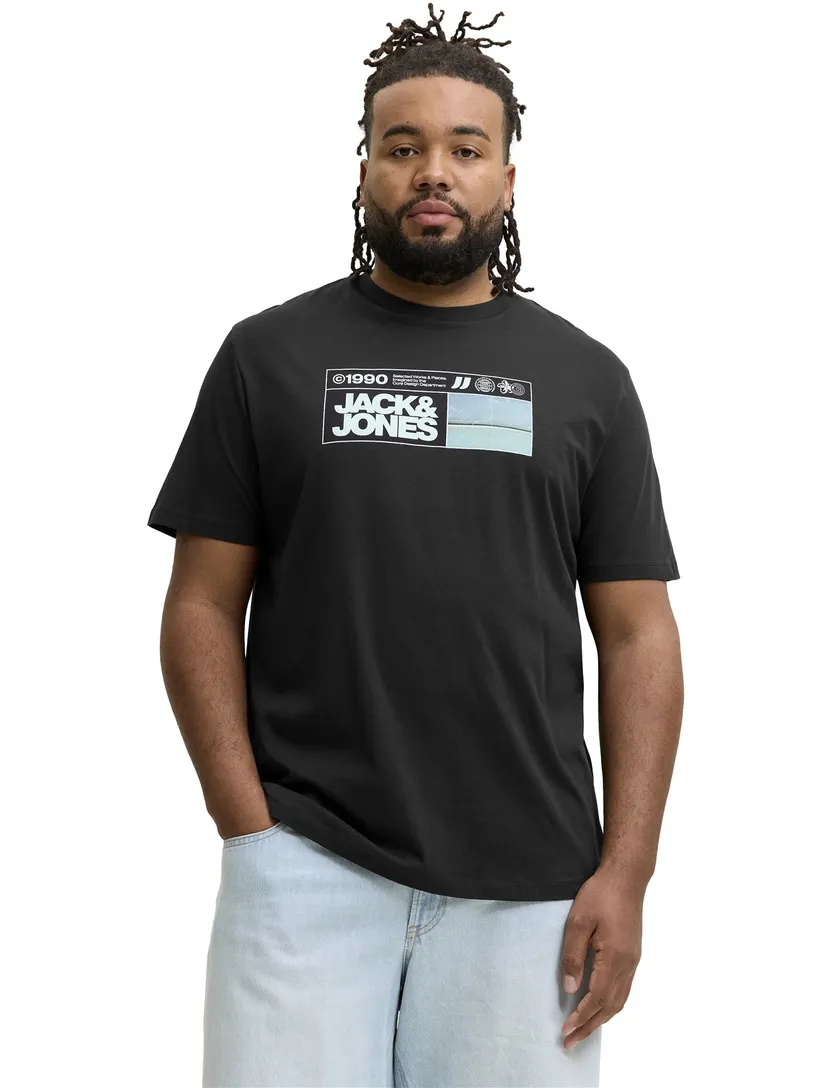 T-shirt Jack & Jones Regular Fit zwart opdruk