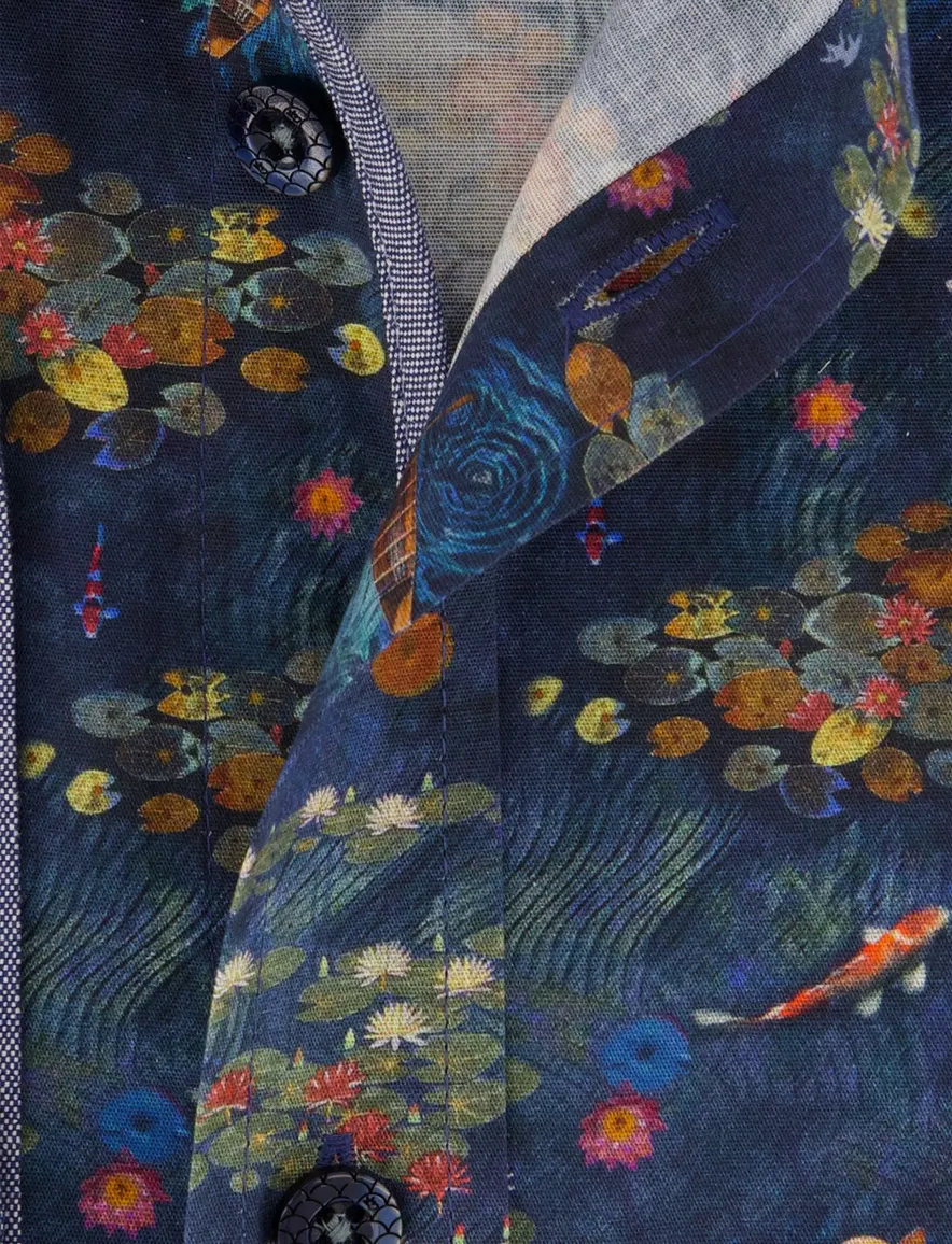 A Fish Named Fred donkerblauw overhemd