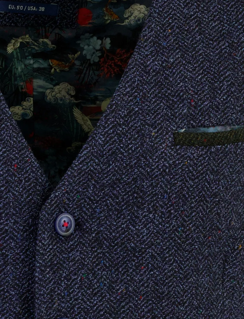 Gilet A Fish Named Fred donkerblauw gemeleerd
