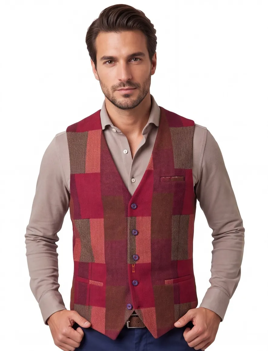 A Fish Named Fred gilet rood geprint