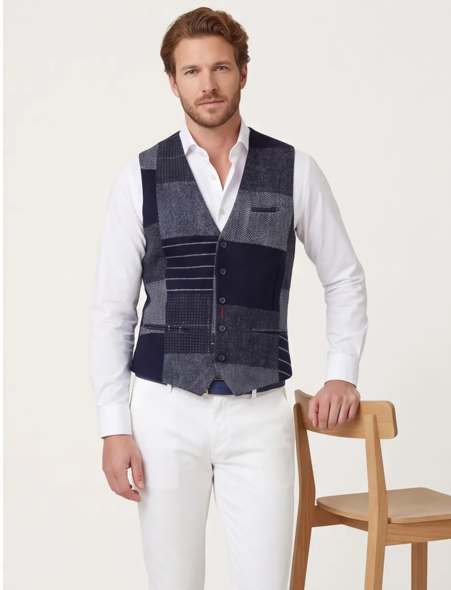 A Fish Named Fred gilet donkerblauw
