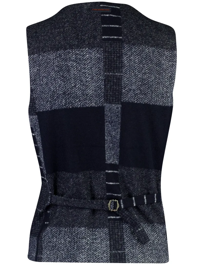 Gilet A Fish Named Fred donkerblauw gemeleerd