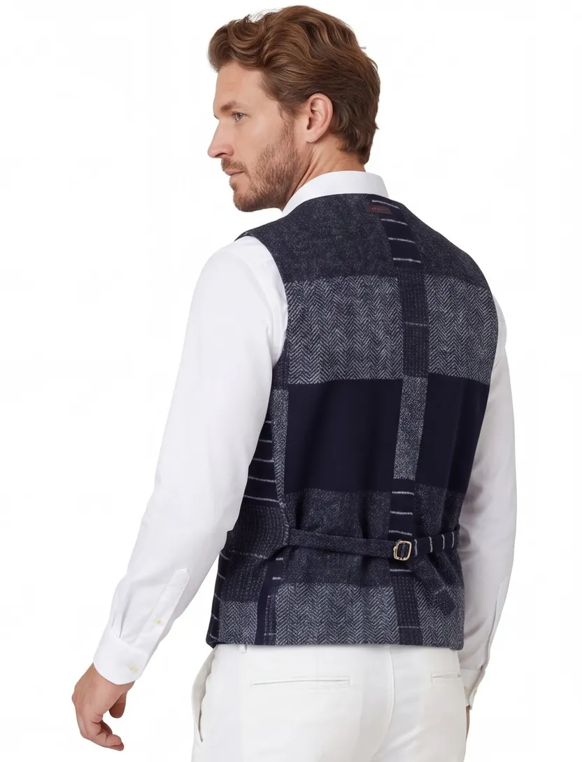 Gilet A Fish Named Fred donkerblauw gemeleerd